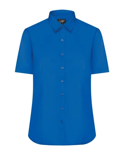 Ladies' Camicia Aqua Manica Corta Popeline Body Fit 105g/m² Royal