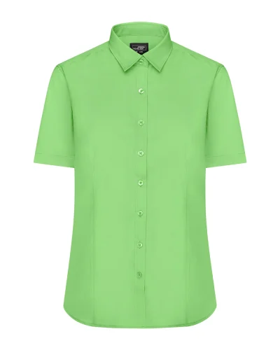 Ladies' Camicia Aqua Manica Corta Popeline Body Fit 105g/m² Lime Green