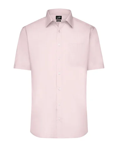 Aqua S Camicia Uomo Popeline Manica Corta Classic Fit Light-Pink