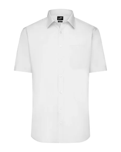 Aqua S Camicia Uomo Popeline Manica Corta Classic Fit White