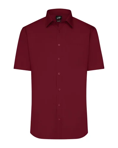 Aqua S Camicia Uomo Popeline Manica Corta Classic Fit Wine