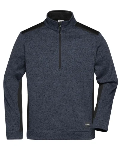 Pile da lavoro in maglia da uomo con mezza cerniera Carbon-Melange/Black