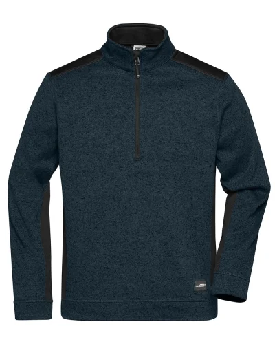 Pile da lavoro in maglia da uomo con mezza cerniera Navy/Navy
