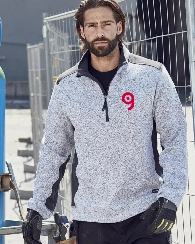 Pile da lavoro in maglia da uomo con mezza cerniera