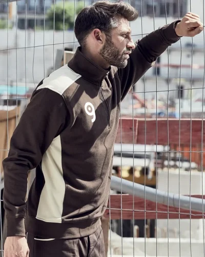 Workwear Felpa Half-Zip Nero/Lime 70% Cotone 290g/m²