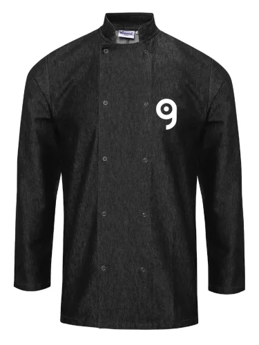 Giacca Chef Denim Unisex con Bottoni a Pressione