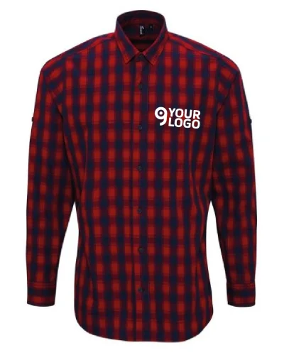 Bar Mulligan Camicia Uomo Cotone Quadri Colorata Manica Lunga