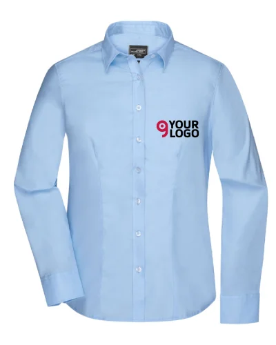 Camicia donna twill cotone 100% body fit maniche lunghe
