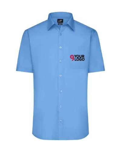 Aqua S Camicia Uomo Popeline Manica Corta Classic Fit