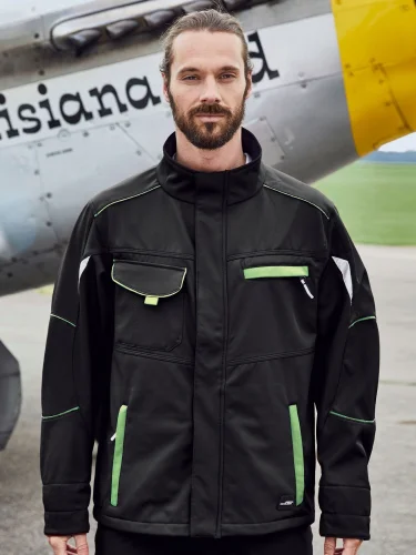 Giacca softshell workwear antivento idrorepellente