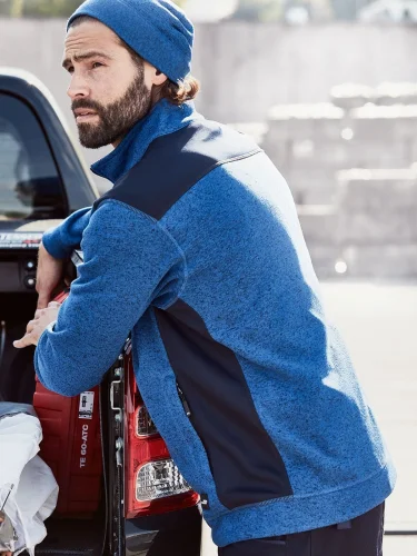 Strong Giacca Workwear Fleece Uomo, Pile Maglia, Inserti Softshell