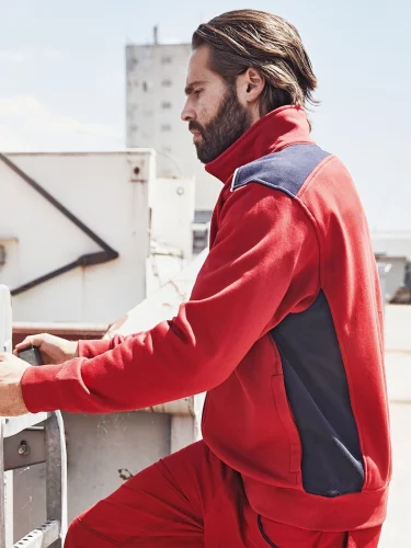 Felpa da Lavoro Uomo Nera, Resistente, Felpata, 70% Cotone