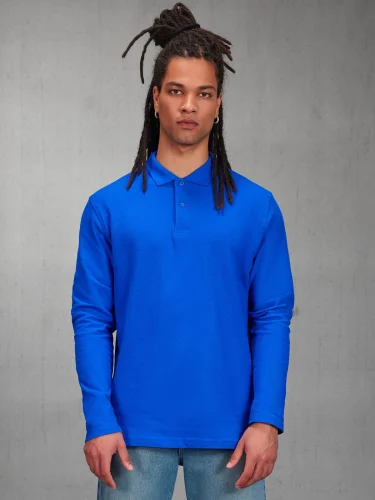 Polo maniche lunghe cotone 180g B&C Medium Fit, vari colori