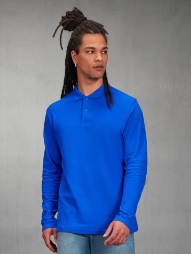 Polo maniche lunghe cotone 180g B&C Medium Fit, vari colori