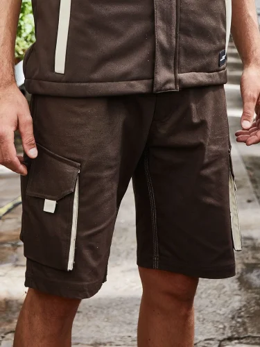 Bermuda da lavoro in canvas con tasche e riflettenti