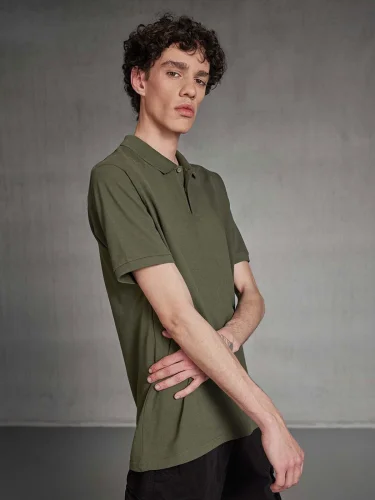Polo uomo B&C Inspire cotone organico, medium fit, no label