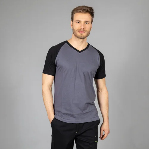 Alicante T-shirt uomo, collo a V, 100% cotone premium