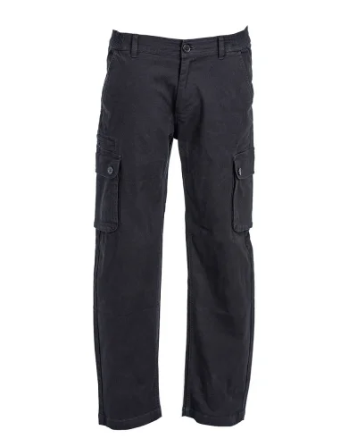 Pantalone France multitasche uomo elasticizzato cotone Regular Black