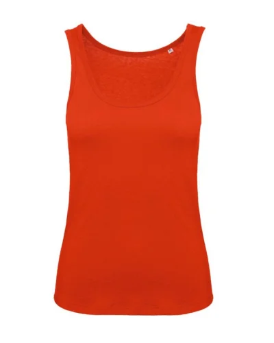 Canottiera Donna B&C Inspire Tank T, Cotone Bio, Medium Fit, 140g fire red