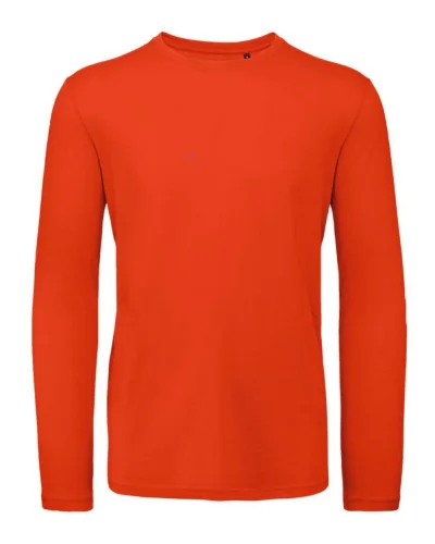 B&C Inspire LSL T Uomo Cotone Organico 140g Vestibilità Media fire red