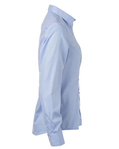 Camicia donna twill cotone 100% body fit maniche lunghe