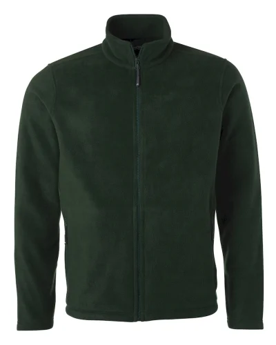 Fleece Jacket Uomo Nero S, 100% Poliestere, Regular Fit 280g Dark Green