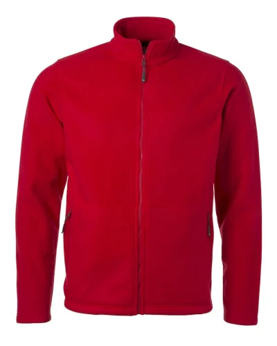 Fleece Jacket Uomo Nero S, 100% Poliestere, Regular Fit 280g Red