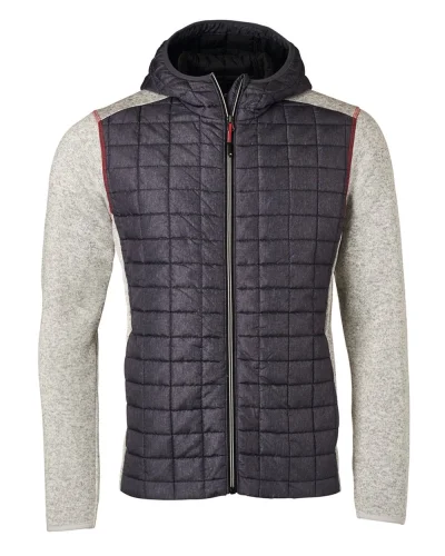 Giacca ibrida uomo grigia-antracite, poliestere 280g/m² Light-Melange/Anthracite-Melange