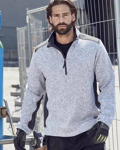 Pile da lavoro in maglia da uomo con mezza cerniera