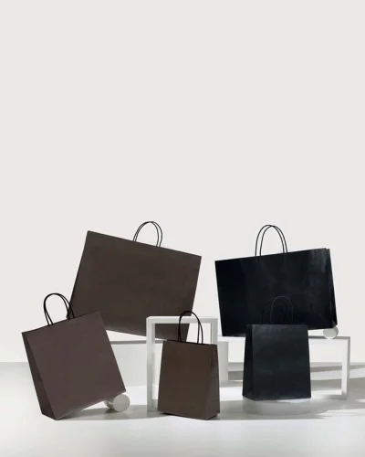 Shopper Kraft con Maniglia Colorata 19x25 cm - Risvoltato
