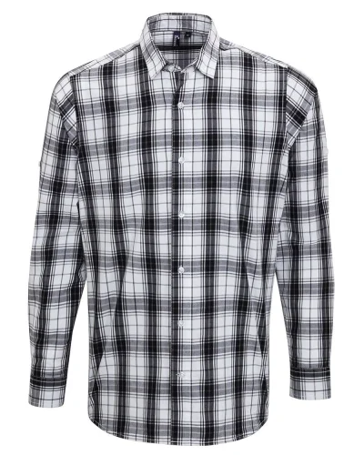 Camicia Uomo Wrangler Ginmill Check, Cotone 100%, Medium Fit Black White