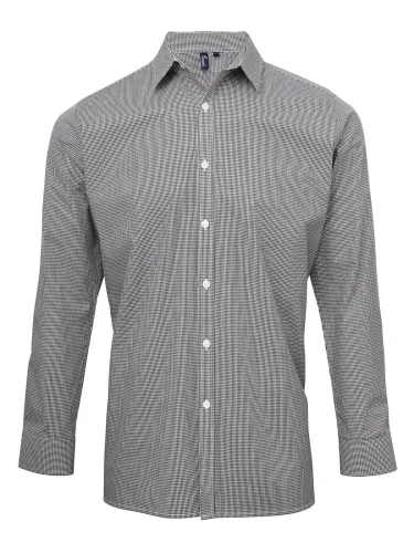 GANT Camicia Uomo Microcheck Cotone Classica Manica Lunga