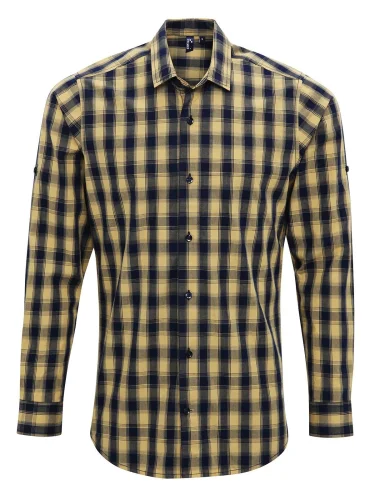 Bar Mulligan Camicia Uomo Cotone Quadri Colorata Manica Lunga