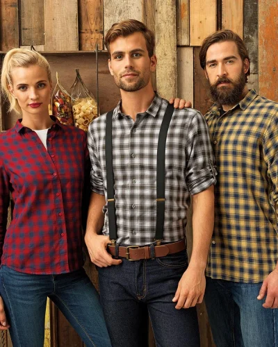 Bar Mulligan Camicia Uomo Cotone Quadri Colorata Manica Lunga