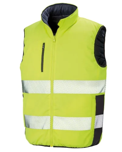Gilet reversibile  imbottito, riflettente, leggero colore Nero Yellow/Navy