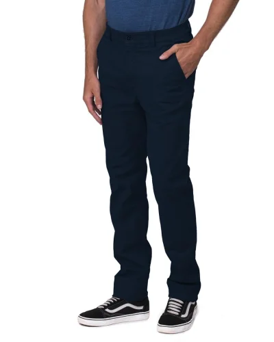 Adam Slim Chinos Uomo, Twill Stretch, Cotone Beige, Slim Fit Navy