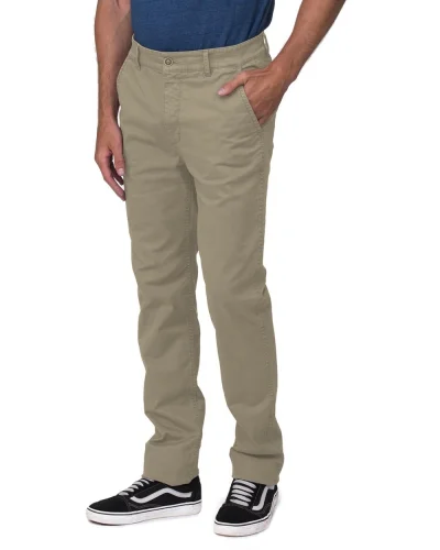 Adam Slim Chinos Uomo, Twill Stretch, Cotone Beige, Slim Fit Stone