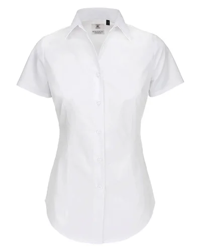 Camicia Donna Black Tie Slim, Popeline Stretch White