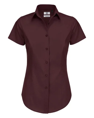 Camicia Donna Black Tie Slim, Popeline Stretch Luxurious Red