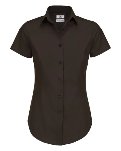 Camicia Donna Black Tie Slim, Popeline Stretch Coffee Bean