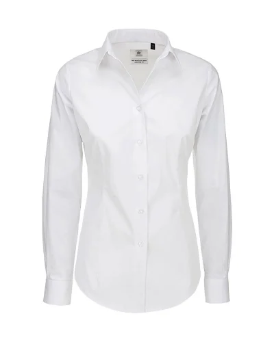 Camicia donna Slim Tie in cotone ed elastan 135g/m² White