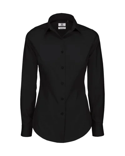 Camicia donna Slim Tie in cotone ed elastan 135g/m² Black