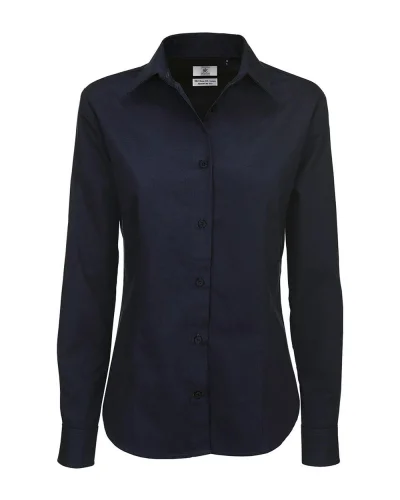 Camicia donna cotone, slim fit, polsino angolare Navy