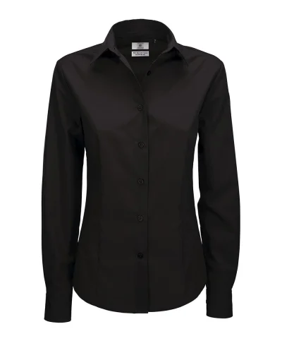 Camicia donna Slim popeline EASY CARE, colletto femminile Kariban Black