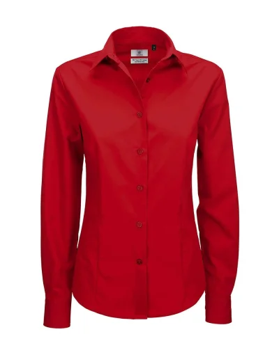 Camicia donna Slim popeline EASY CARE, colletto femminile Kariban Deep Red