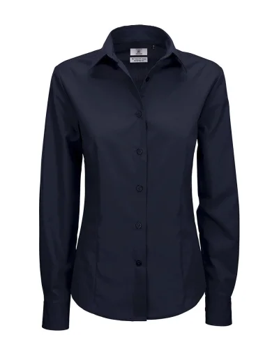 Camicia donna Slim popeline EASY CARE, colletto femminile Kariban Navy