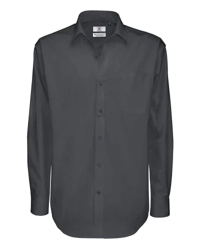 Camicia uomo Sharp LSL cotone twill 130g Regular Dark Grey