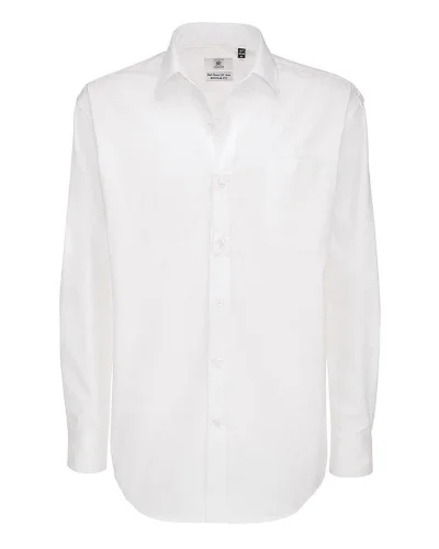 Camicia uomo Sharp LSL cotone twill 130g Regular White