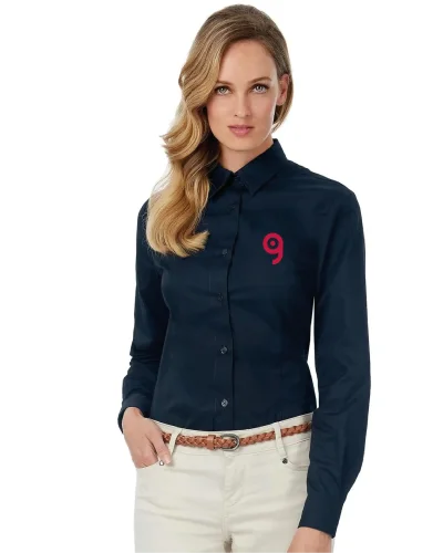 Camicia donna cotone, slim fit, polsino angolare