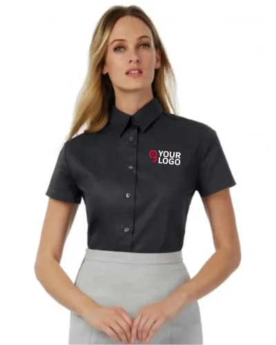 Camicia donna cotone twill slim fit, maniche corte, Bianca - Sol's